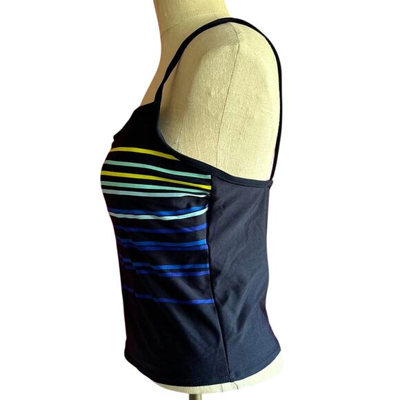 Womens Tankini Top Size Medium Stripes Swimwear Beach Pool Cruise Travel Swim - Picture 5 of 6